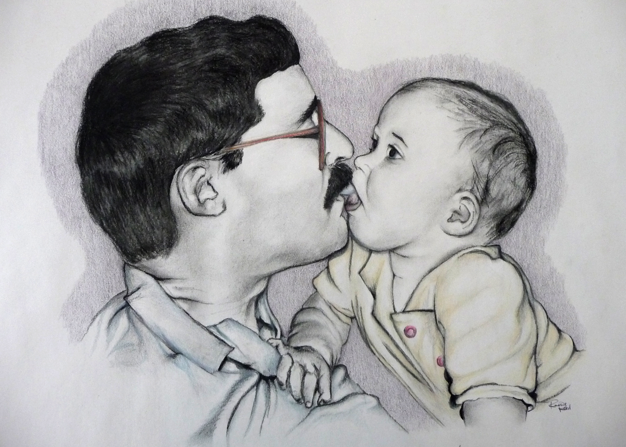 Buy Father Daughter Gift for Fathers Day Custom Drawing 1st Baby Online in  India  Etsy